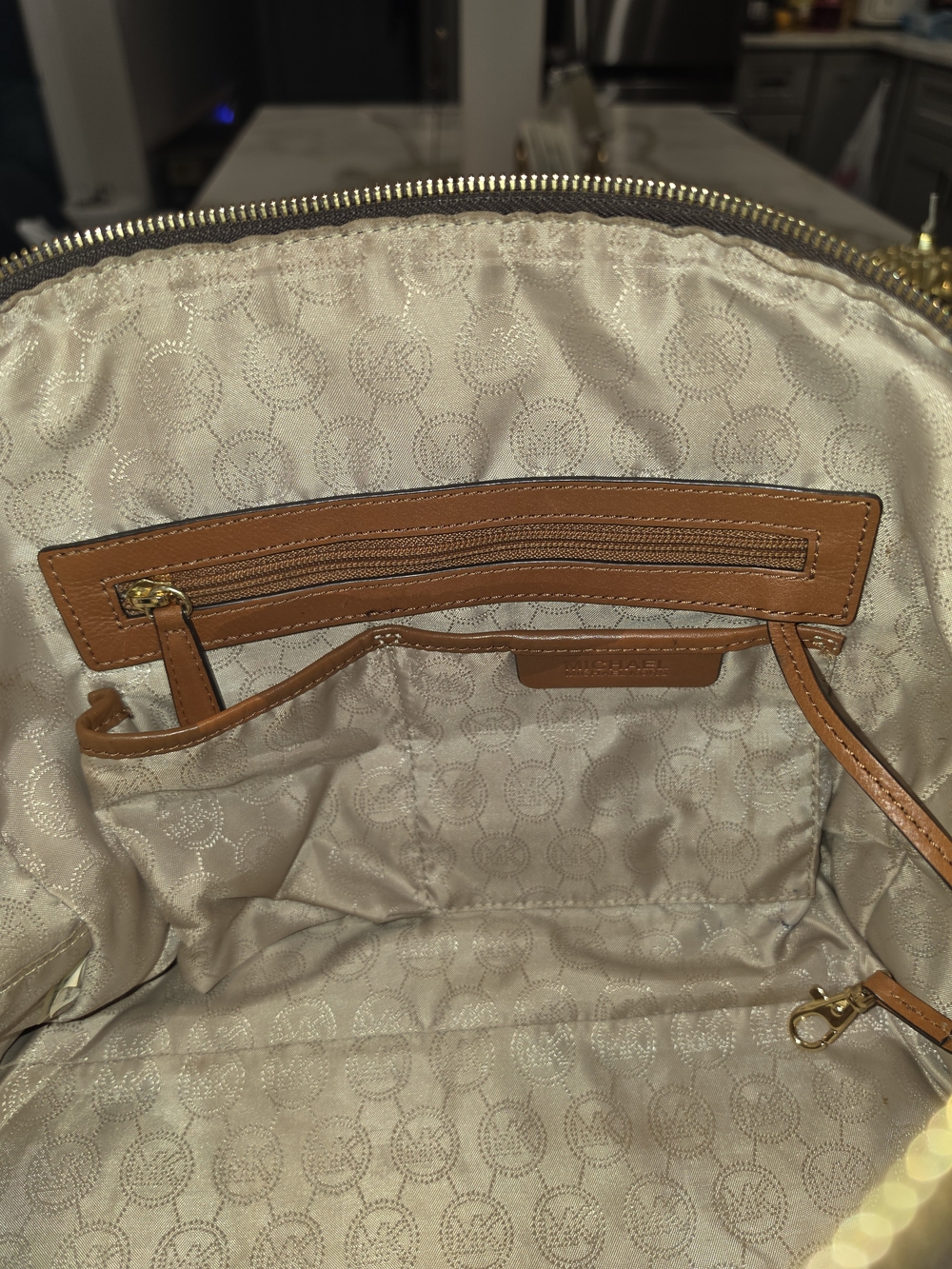 Michael Kors Brown Signature MK Dome Satchel - Picture 6 of 8